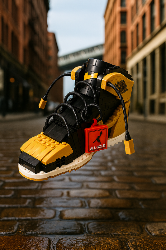 AJ Metallic Gold Sneaker Collectible – Block Build Kit