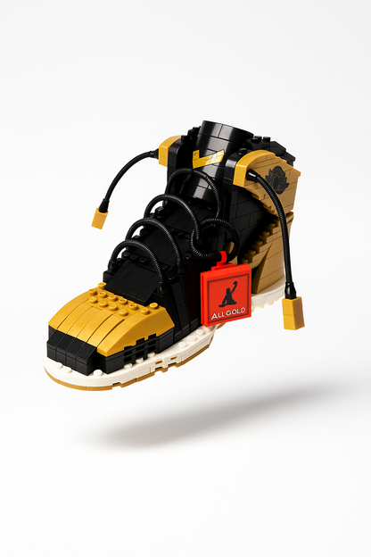 AJ Metallic Gold Sneaker Collectible – Block Build Kit