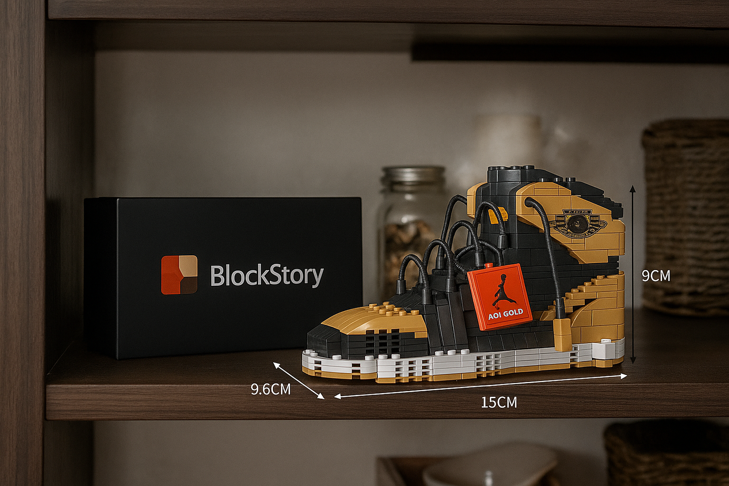 AJ Metallic Gold Sneaker Collectible – Block Build Kit